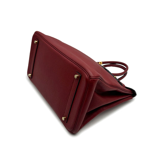 HERMES BIRKIN 35 ROUGE H TAURILLON CLEMENCE HAND BAG 2006 SQUARE J GOLD HARDWARE 90317873