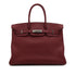 HERMES BIRKIN 35 ROUGE H TAURILLON CLEMENCE HAND BAG 2008 SQUARE L PALLADIUM HARDWARE 90322020