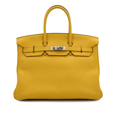 HERMES BIRKIN 35 SOLEIL TOGO HAND BAG 2009 SQUARE M PALLADIUM HARDWARE 90334123