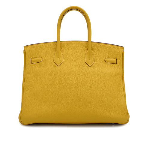 HERMES BIRKIN 35 SOLEIL TOGO HAND BAG 2009 SQUARE M PALLADIUM HARDWARE 90334123