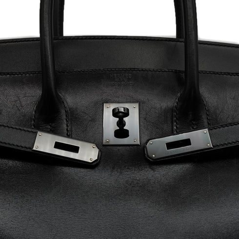 HERMES BIRKIN 35 SO BLACK BOX CALF HAND BAG 2011 SQUARE O BLACK HARDWARE 90346654
