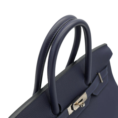HERMES BIRKIN 35 VERSO BLUE NUIT ORANGE TOGO HAND BAG 2017 A STAMP PALLADIUM HARDWARE 90334134