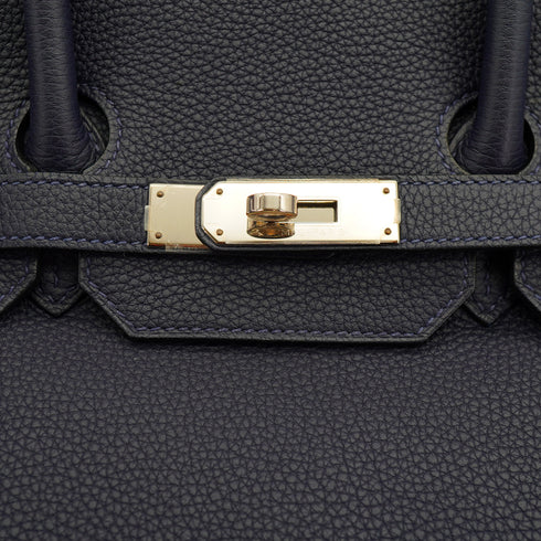 HERMES BIRKIN 35 VERSO BLUE NUIT ORANGE TOGO HAND BAG 2017 A STAMP PALLADIUM HARDWARE 90334134