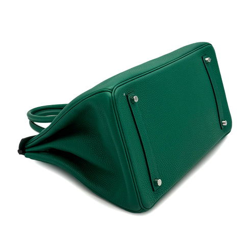 HERMES BIRKIN 35 VERSO VERT VERTIGO VERT FONCE TAURILLON CLEMENCE HAND BAG 2017 A STAMP PALLADIUM HARDWARE 90324745