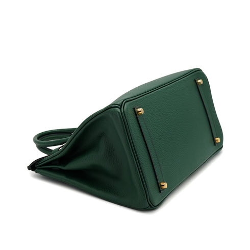 HERMES BIRKIN 35 VERT ARDENNES HAND BAG 2002 SQUARE F GOLD HARDWARE 90327990