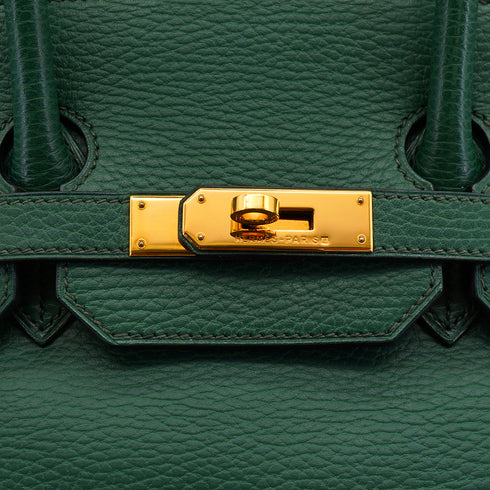 HERMES BIRKIN 35 VERT ARDENNES HAND BAG 2002 SQUARE F GOLD HARDWARE 90327990