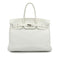 HERMES BIRKIN 35 WHITE TAURILLON CLEMENCE HAND BAG 2006 SQUARE J PALLADIUM HARDWARE 90338298