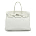 HERMES BIRKIN 35 WHITE TAURILLON CLEMENCE HAND BAG 2006 SQUARE J PALLADIUM HARDWARE 90338298