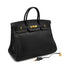 HERMES BIRKIN 40 BLACK ARDENNES HAND BAG 1997 SQUARE A GOLD HARDWARE 90335042