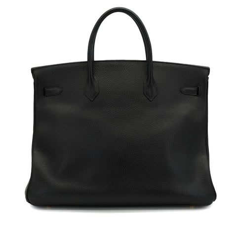 HERMES BIRKIN 40 BLACK ARDENNES HAND BAG 1997 SQUARE A GOLD HARDWARE 90335042