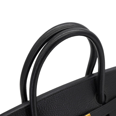 HERMES BIRKIN 40 BLACK ARDENNES HAND BAG 1997 SQUARE A GOLD HARDWARE 90335042