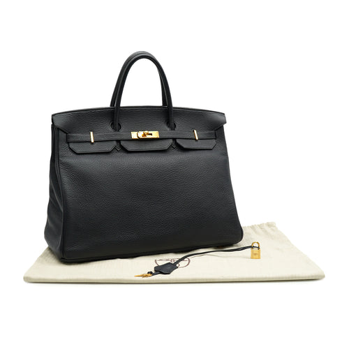 HERMES BIRKIN 40 BLUE INDIGO TAURILLON CLEMENCE HAND BAG 2003 SQUARE G GOLD HARDWARE 90333721
