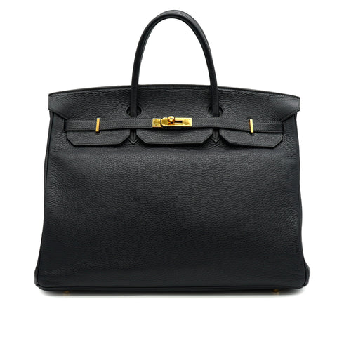 HERMES BIRKIN 40 BLUE INDIGO TAURILLON CLEMENCE HAND BAG 2003 SQUARE G GOLD HARDWARE 90333721