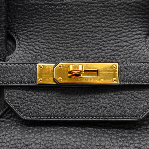 HERMES BIRKIN 40 BLUE INDIGO TAURILLON CLEMENCE HAND BAG 2003 SQUARE G GOLD HARDWARE 90333721