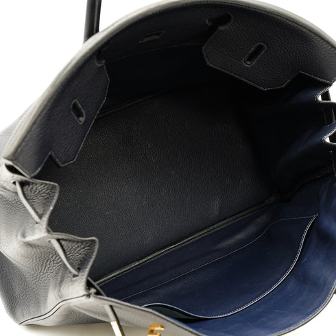 HERMES BIRKIN 40 BLUE INDIGO TAURILLON CLEMENCE HAND BAG 2003 SQUARE G GOLD HARDWARE 90333721