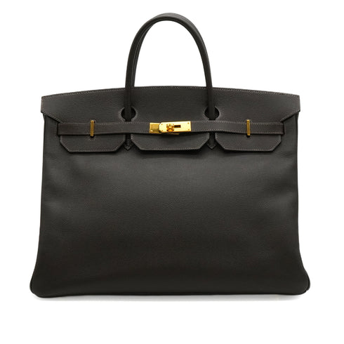 HERMES BIRKIN 40 CHOCOLAT EPSOM HAND BAG 2004 SQUARE H GOLD HARDWARE 90351637