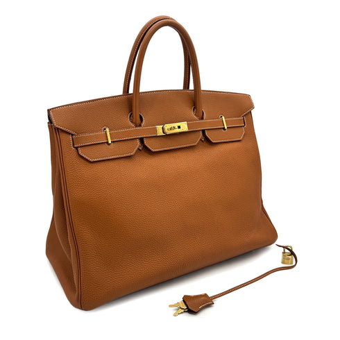 HERMES BIRKIN 40 GOLD TOGO HAND BAG 1999 SQUARE C GOLD HARDWARE 90312701