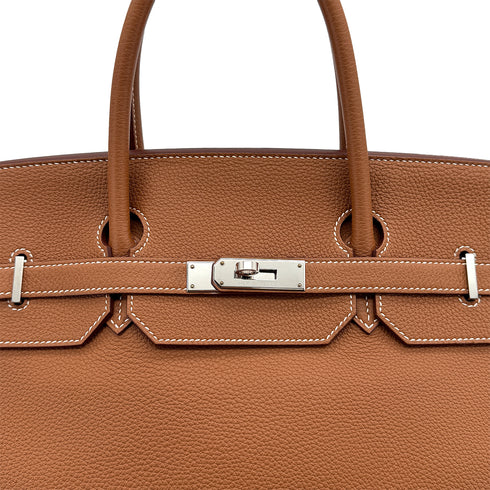 HERMES BIRKIN 40 GOLD TOGO HAND BAG 2023 B PALLADIUM HARDWARE 90313350