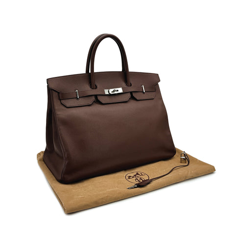 HERMES BIRKIN 40 HABANA COURCHEVEL HAND BAG 1999 SQUARE C PALLADIUM HARDWARE 90317281