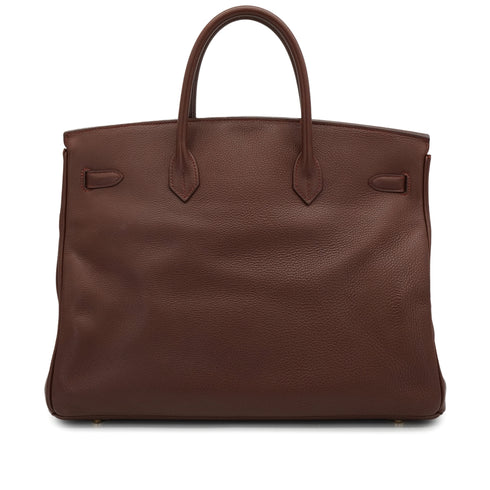 HERMES BIRKIN 40 MARRON FONCE TOGO HAND BAG 1999 SQUARE C GOLD HARDWARE 90338384