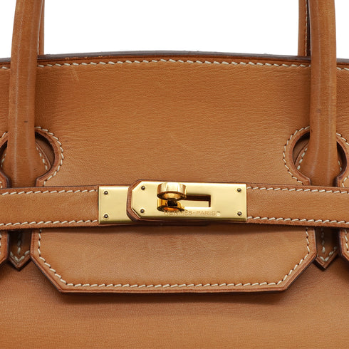 HERMES BIRKIN 40 NATUREL VEAU CHAMONIX HAND BAG 1989 CIRCLE S GOLD HARDWARE 90341116