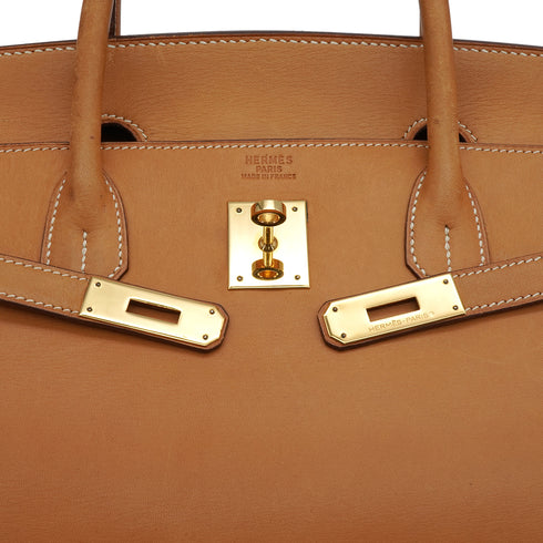 HERMES BIRKIN 40 NATUREL VEAU CHAMONIX HAND BAG 1989 CIRCLE S GOLD HARDWARE 90341116