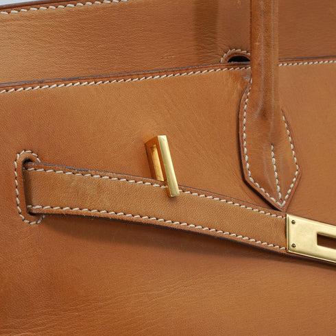 HERMES BIRKIN 40 NATUREL VEAU CHAMONIX HAND BAG 1989 CIRCLE S GOLD HARDWARE 90341116