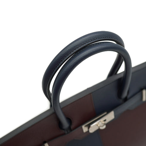 HERMES BIRKIN SELLIER CASAQUE 30 ROUGE SELLIER BLUE INDIGO ROSE TEXAS VEAU EPSOM HAND BAG 2022 U STAMP PALLADIUM HARDWARE 90342430