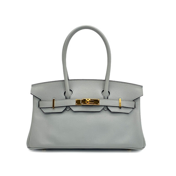 HERMES BIRKIN SHOULDER LIGHT 29 BLUE GLACIER EVERCOLOR HAND BAG 2025 K STAMP GOLD HARDWARE 90312703