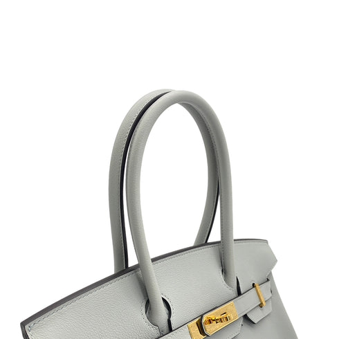 HERMES BIRKIN SHOULDER LIGHT 29 BLUE GLACIER EVERCOLOR HAND BAG 2025 K STAMP GOLD HARDWARE 90312703