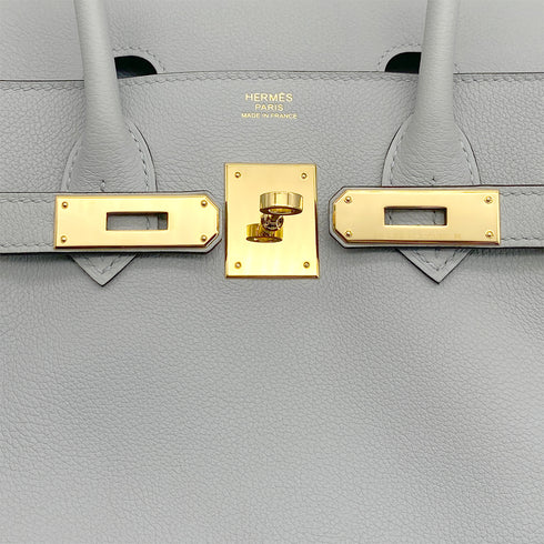 HERMES BIRKIN SHOULDER LIGHT 29 BLUE GLACIER EVERCOLOR HAND BAG 2025 K STAMP GOLD HARDWARE 90312703
