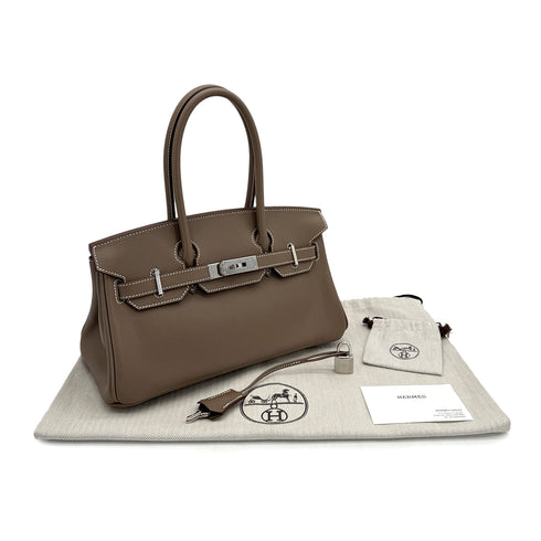 HERMES BIRKIN SHOULDER LIGHT 29 ETOUPE EVERCOLOR HAND BAG 2025 K STAMP PALLADIUM HARDWARE 90314772