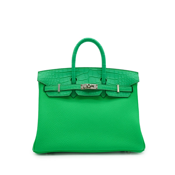 HERMES BIRKIN TOUCH 25 VERT COMICS TOGO ALLIGATOR HAND BAG 2023 B STAMP PALLADIUM HARDWARE 90343413