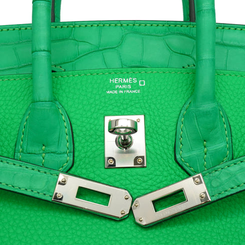 HERMES BIRKIN TOUCH 25 VERT COMICS TOGO ALLIGATOR HAND BAG 2023 B STAMP PALLADIUM HARDWARE 90343413