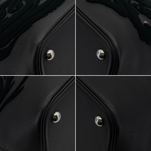 HERMES BOLIDE 1923 45 CHIMERES DRAGON BLACK TOGO VELVET HAND BAG 2019 D STAMP PALLADIUM HARDWARE 90349271