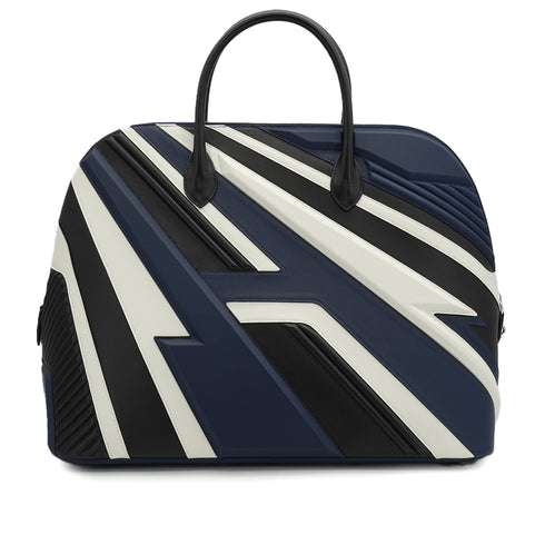 HERMES BOLIDE 1923 RACING 45 BLACK WHITE NAVY SWIFT EVERCOLOR EVERGRAIN HAND BAG 2022 U STAMP PALLADIUM HARDWARE 90336795
