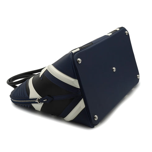 HERMES BOLIDE 1923 RACING 45 BLACK WHITE NAVY SWIFT EVERCOLOR EVERGRAIN HAND BAG 2022 U STAMP PALLADIUM HARDWARE 90336795