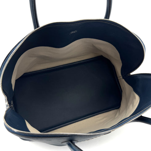 HERMES BOLIDE 1923 BASEBALL 45 BLUE DE MALTE EVERCOLOR HAND BAG 2018 C STAMP PALLADIUM HARDWARE 90314889