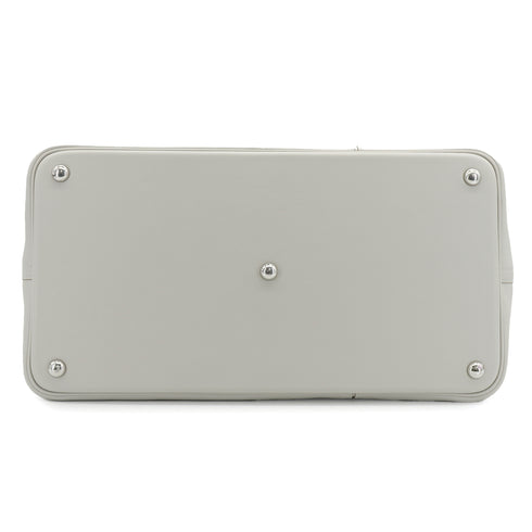 HERMES BOLIDE 1923 BASEBALL 45 GRIS PERLE ROUGE CASAQUE EVERCOLOR HAND BAG 2018 C STAMP PALLADIUM HARDWARE 90335571