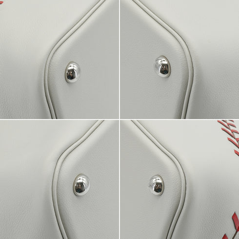 HERMES BOLIDE 1923 BASEBALL 45 GRIS PERLE ROUGE CASAQUE EVERCOLOR HAND BAG 2018 C STAMP PALLADIUM HARDWARE 90335571