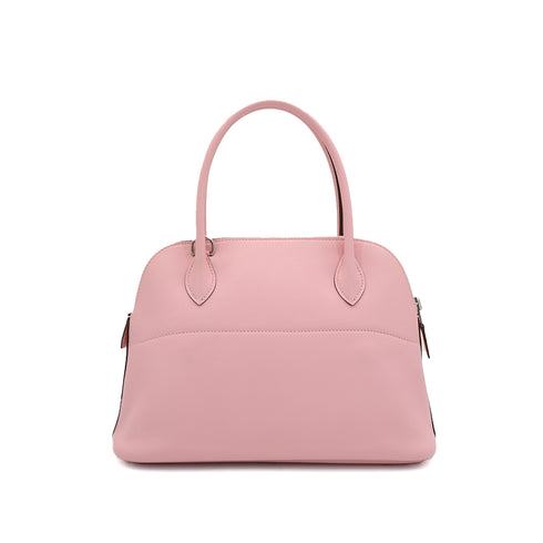 HERMES BOLIDE 27 ROSE SAKURA VEAU SWIFT HAND SHOULDER BAG 2016 X STAMP PALLADIUM HARDWARE 90349394