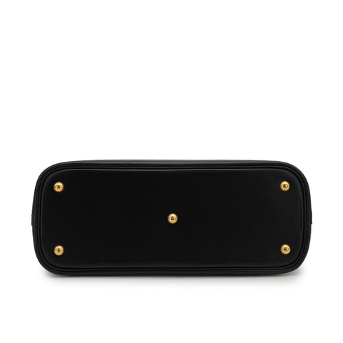HERMES BOLIDE 31 BLACK BOXCALF HAND SHOULDER BAG 2002 SQUARE F GOLD HARDWARE 90334264
