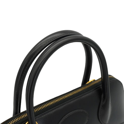 HERMES BOLIDE 31 BLACK BOXCALF HAND SHOULDER BAG 2002 SQUARE F GOLD HARDWARE 90334264