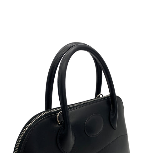 HERMES BOLIDE 31 BLACK BOXCALF HAND SHOULDER BAG 2003 SQUARE G PALLADIUM HARDWARE 90314377
