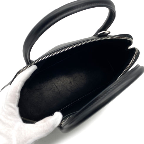 HERMES BOLIDE 31 BLACK BOXCALF HAND SHOULDER BAG 2003 SQUARE G PALLADIUM HARDWARE 90314377