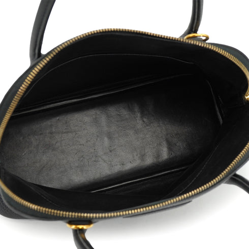HERMES BOLIDE 31 BLACK TOGO HAND SHOULDER BAG 2004 SQUARE H GOLD HARDWARE 90326836