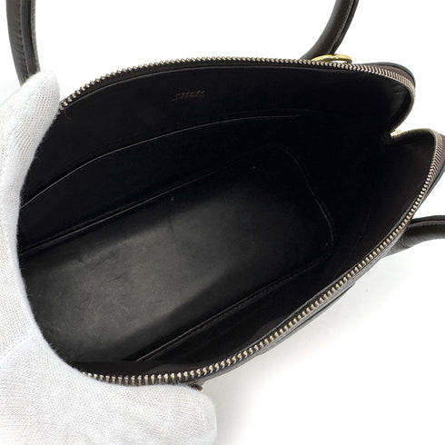 HERMES BOLIDE 31 CHOCOLAT TOILE H TAURILLON CLEMENCE HAND SHOULDER BAG 2006 SQUARE J GOLD HARDWARE 90323083