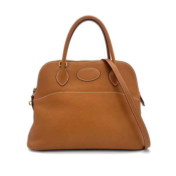 HERMES BOLIDE 31 GOLD TOGO HAND SHOULDER BAG 2006 SQUARE J GOLD HARDWARE 90319981
