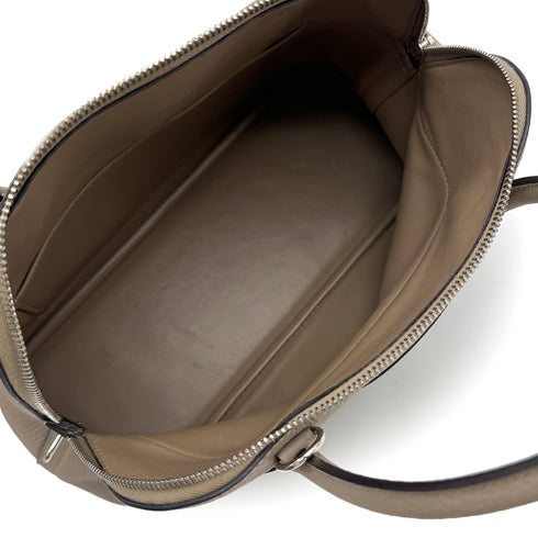 HERMES BOLIDE 31 GRIS TOURTERELLE TAURILLON CLEMENCE HAND SHOULDER BAG 2015 T STAMP PALLADIUM HARDWARE 90317782