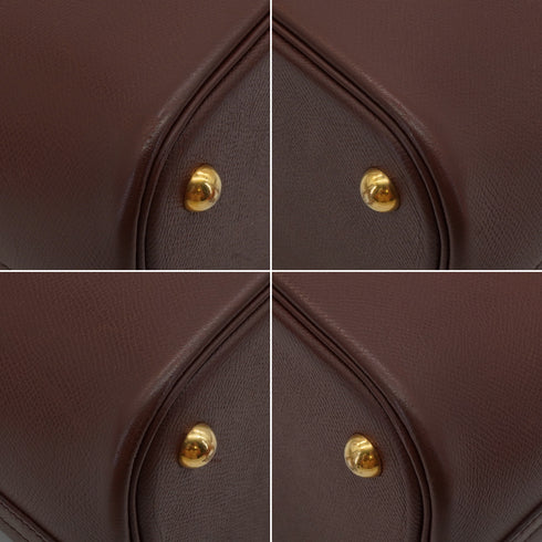 HERMES BOLIDE 31 MARRON FONCE COUCHEVEL HAND SHOULDER BAG 1995 CIRCLE Y GOLD HARDWARE 90344572